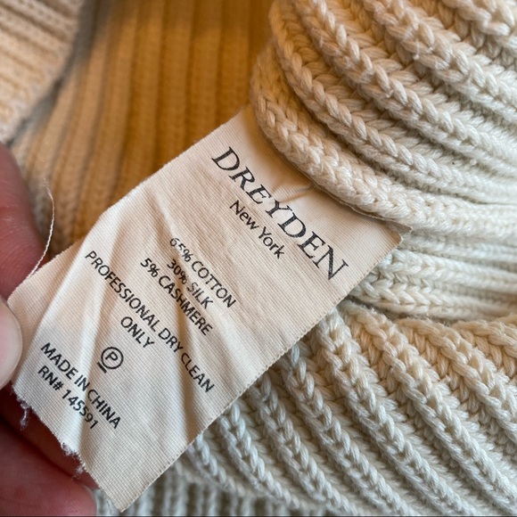 Dreyden New York Ivory Rye Pullover Cape Sweater Women's Size Large - Picture 4 of 13